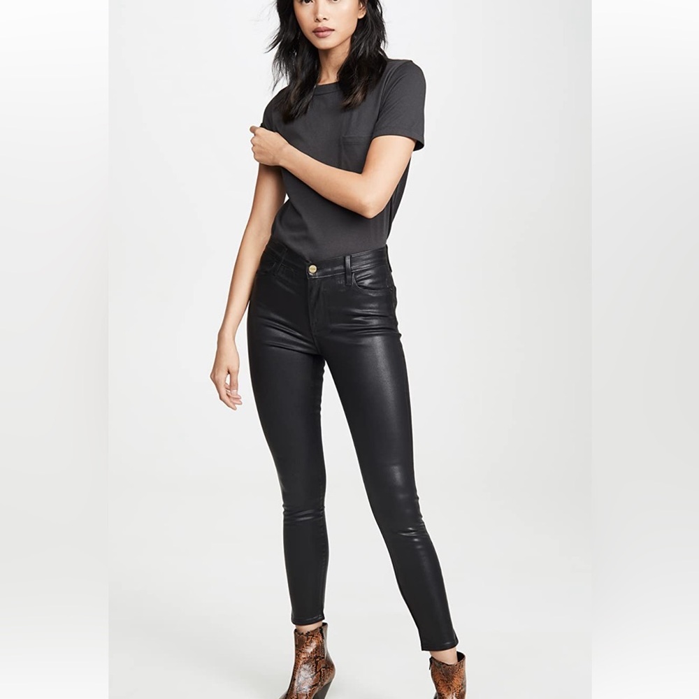 Frame Le High Skinny Crop Coated Jeans NWT